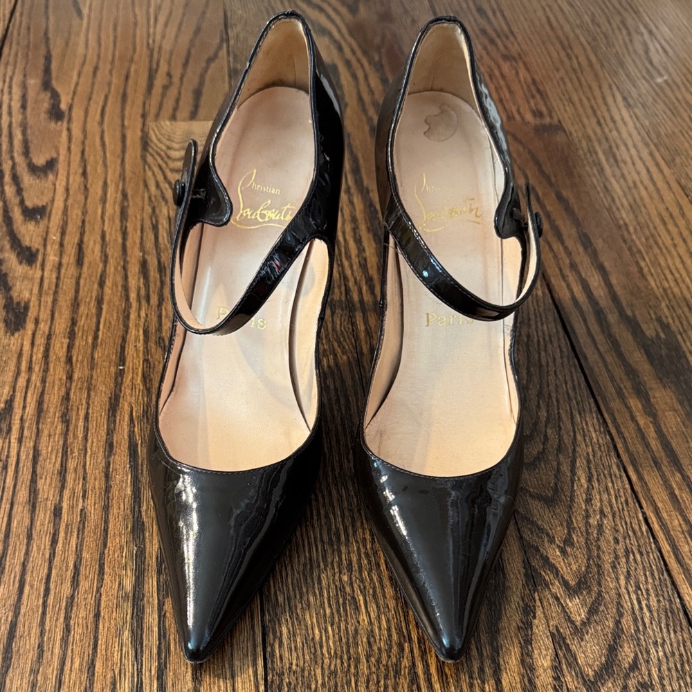 RARE Christian Louboutin Deep Brown Patent Leather Women's Heels